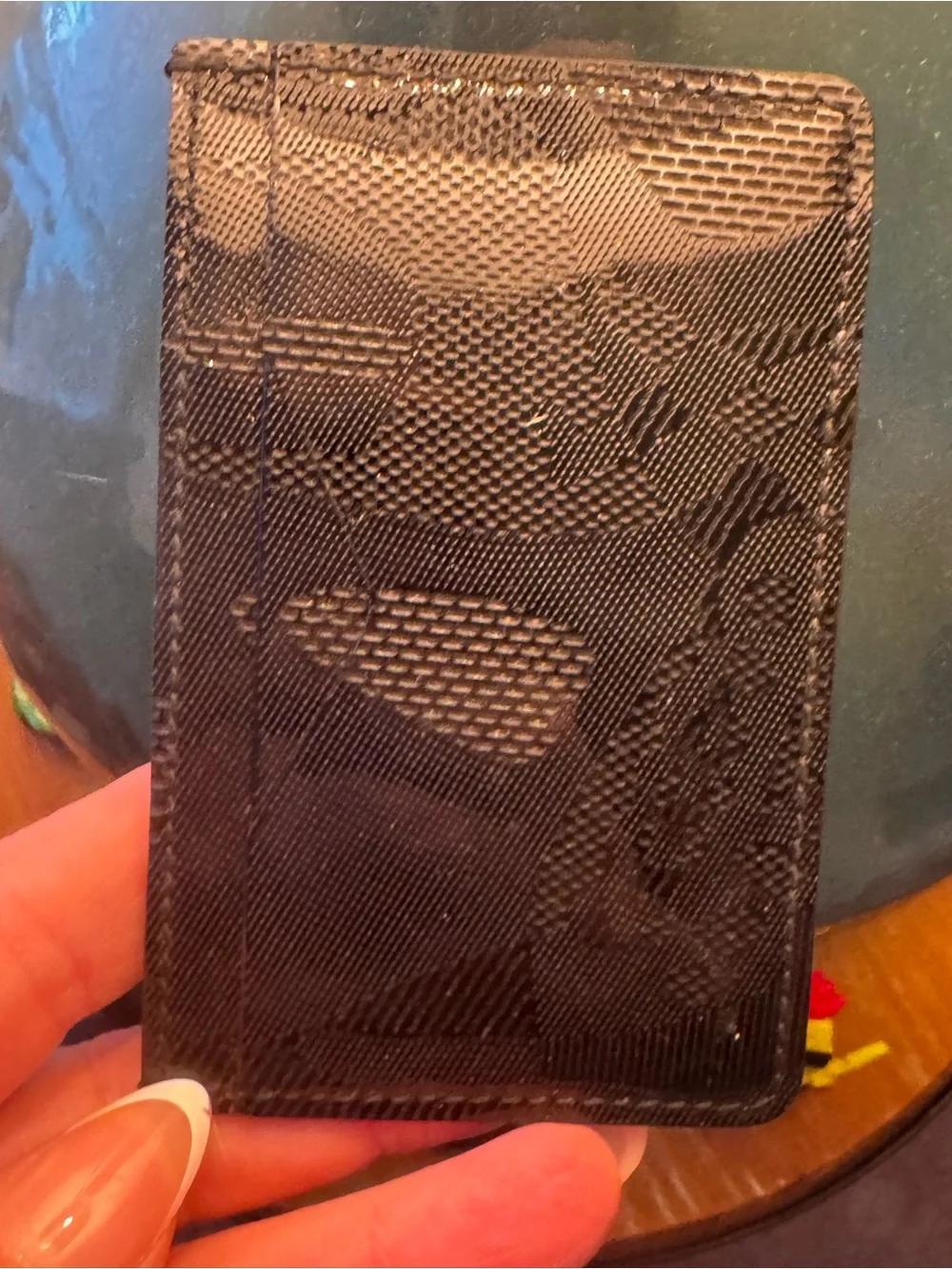 Alexander McQueen Embossed Leather Card Holder